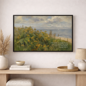 Christian artwork depicting Jesus seated beneath an olive tree in quiet reflection, surrounded by soft light and a peaceful natural landscape.