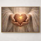 Christian kintsugi heart artwork symbolizing healing, restoration, and faith.