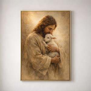 Protecting The Innocent | Jesus Holding Lamb Canvas