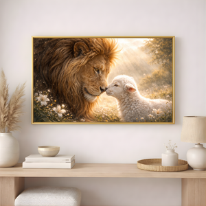 Lion And The Lamb | Christian Canvas Wall Art