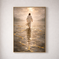Jesus walking on water framed canvas
