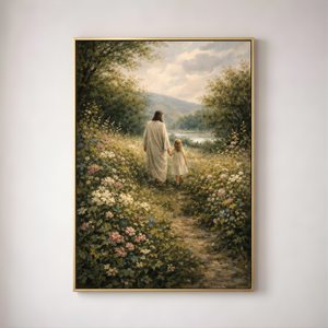 Christ Guiding The Child | Jesus Canvas Wall Art