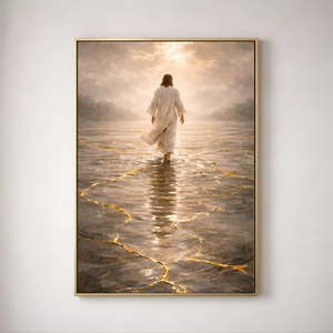 Walking In Restoration | Kintsugi Jesus Canvas Wall Art
