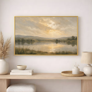 Neutral Pastel Countryside Painting | Christian Canvas