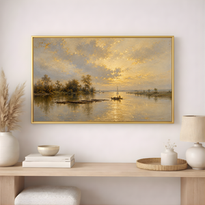 Golden Evening | Moody Impressionist Landscape Wall Art