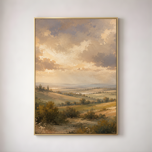 Vintage Countryside | Golden Horizon Landscape Wall Art