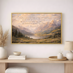 Eyes Up To The Mountains | Psalm 121 Canvas Wall Art