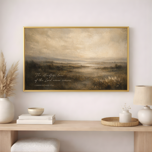 Lamentations 3:22 | Neutral Landscape Christian Canvas Wall Art
