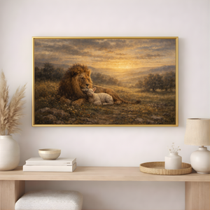 Prophetic Kingdom | Lion And Lamb Canvas Wall Art