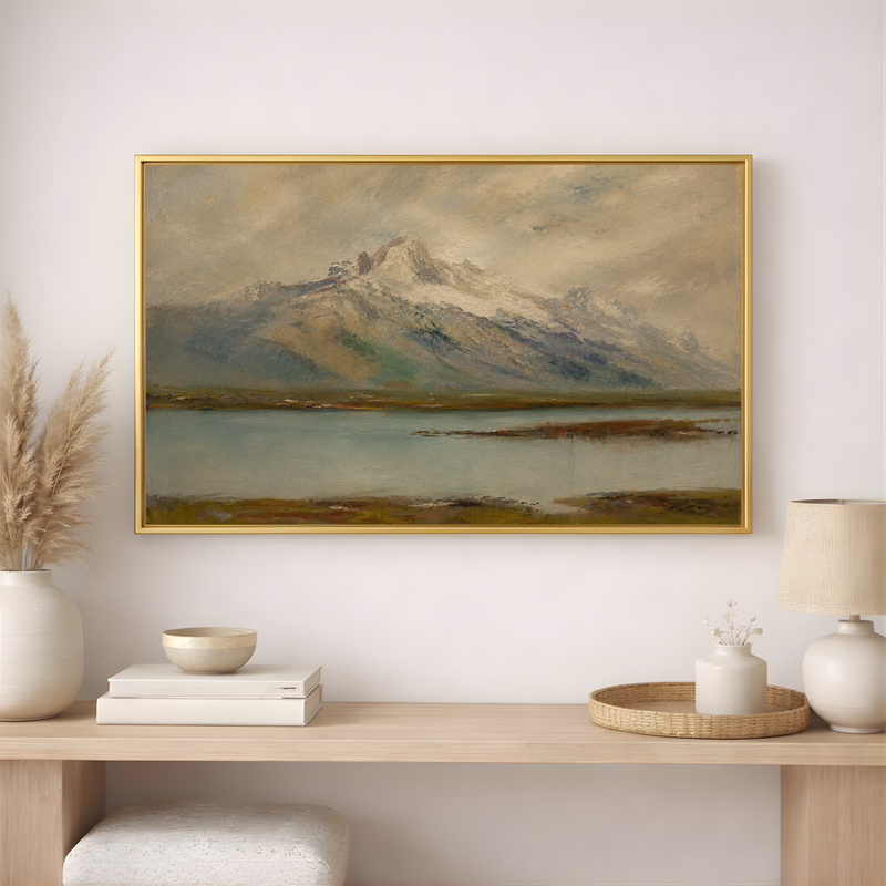 Vintage Mountain Landscape | Rustic Canvas Decor