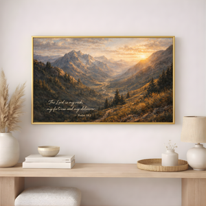 The Lord Is My Rock | Psalm 18:2 Mountain Canvas