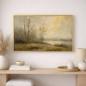 The Golden Lake | Landscape Canvas Art