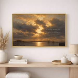Isaiah 43:2 Coastal Seascape | Christian Canvas Art