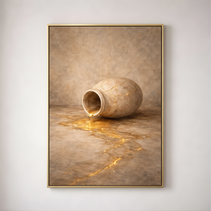 The Broken Vessel | Kintsugi Healing Canvas Wall Art