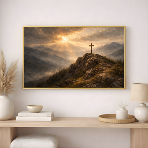 Cross On The Hill | Christian Canvas Wall Art