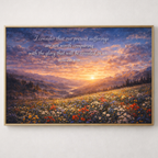 beautiful sunset landscape photo with romans 8:18 scripture