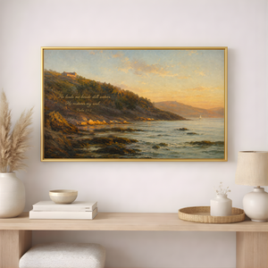 Psalm 23 Coastal Wall Art | Christian Canvas Print