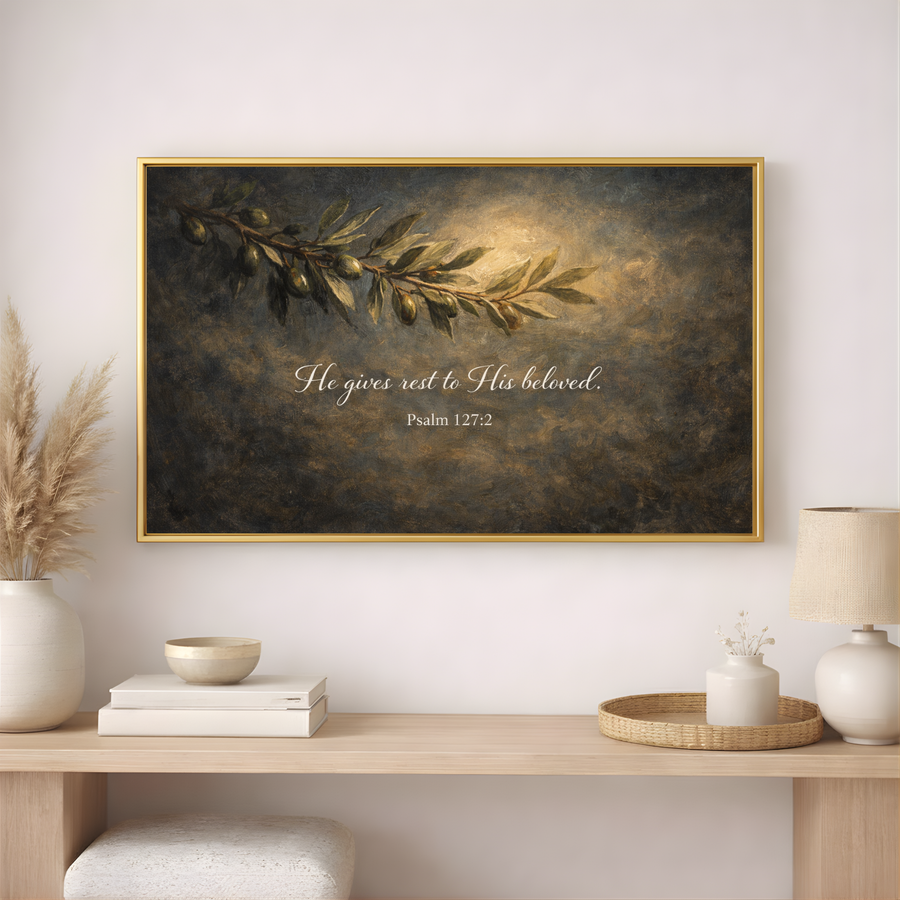 The Olive Branch | Psalm 127:2 Canvas Wall Art