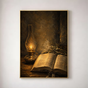 The Oil Lamp | Vintage Christian Still Life