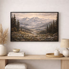 mountain range fine art with bible script