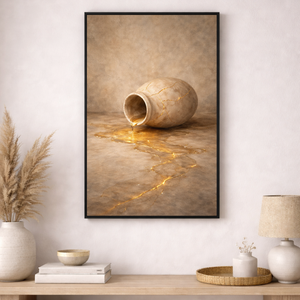 The Broken Vessel | Kintsugi Healing Canvas Wall Art