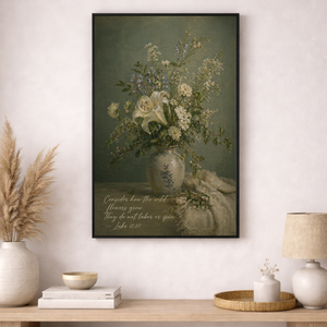 Luke 12:27 | Botanical Christian Canvas Wall Art