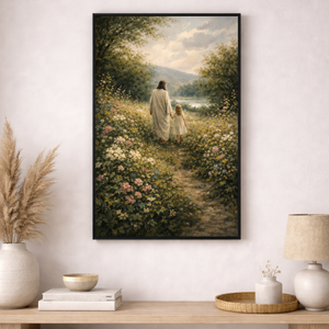 Christ Guiding The Child | Jesus Canvas Wall Art