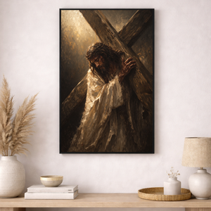Jesus Carrying The Cross | Road To Calvary Canvas Art