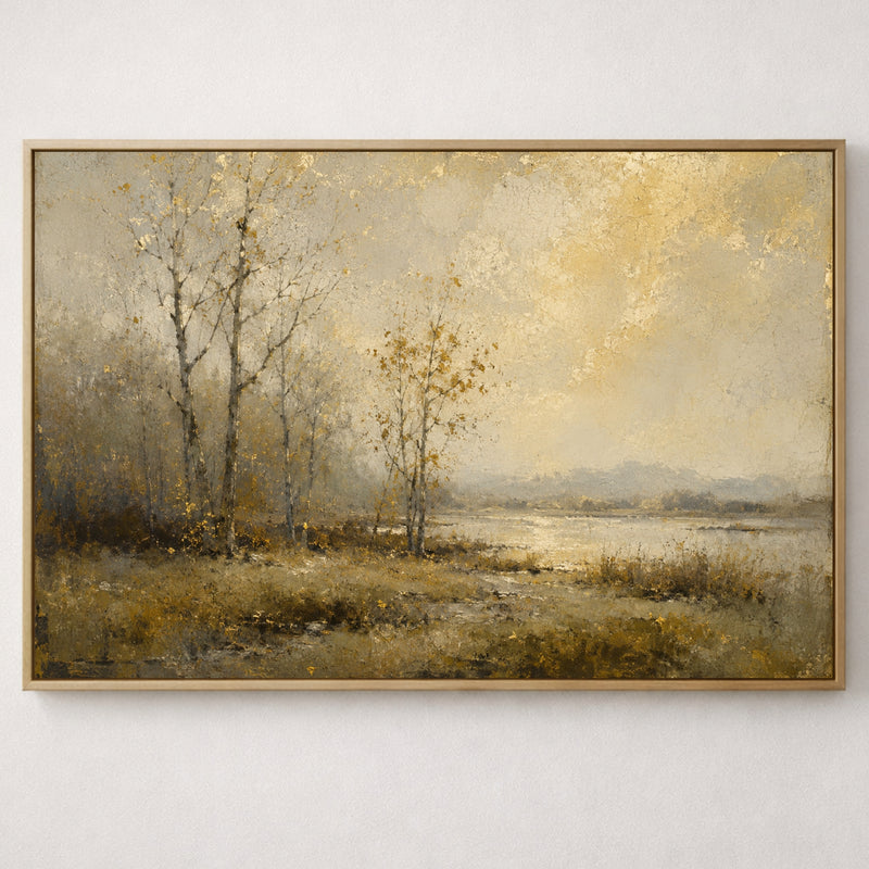 The Golden Lake | Landscape Canvas Art