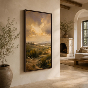 Vintage Countryside | Golden Horizon Landscape Wall Art