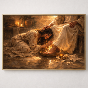 Mary Of Bethany Anointing Jesus | Christian Canvas Wall Art