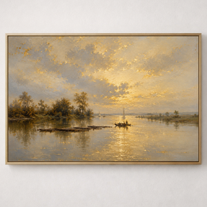 Golden Evening | Moody Impressionist Landscape Wall Art