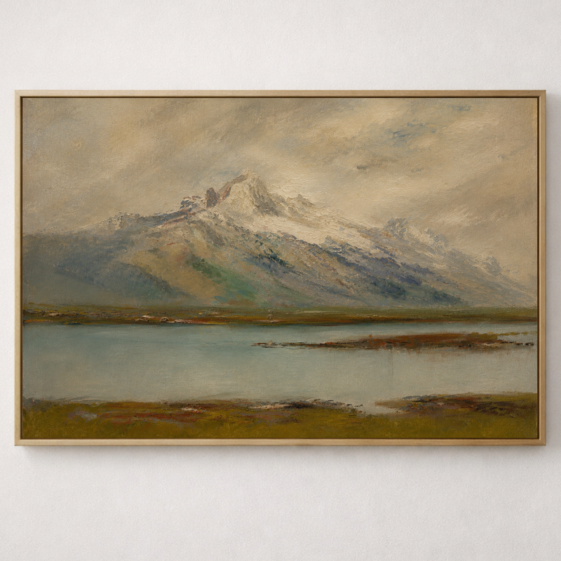 Vintage Mountain Landscape | Rustic Canvas Decor