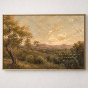 Matthew 11:28 Landscape Wall Art | Come To Me Scripture Canvas