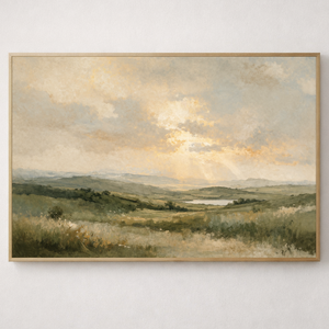 Rustic Meadows | Minimal Sage Green Landscape Canvas