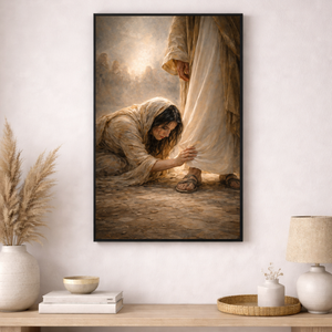 Woman Healed By Faith | Vertical Canvas Wall Art