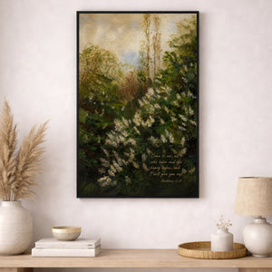Matthew 11:28 Vintage Botanicals | Come to Me and Rest Scripture Canvas Print