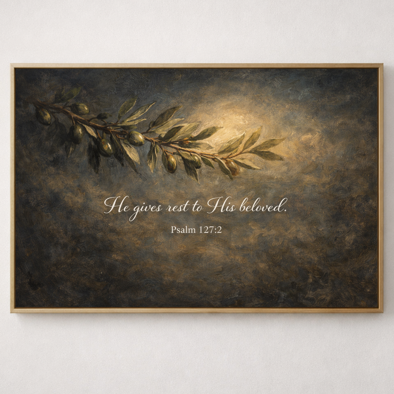 The Olive Branch | Psalm 127:2 Canvas Wall Art