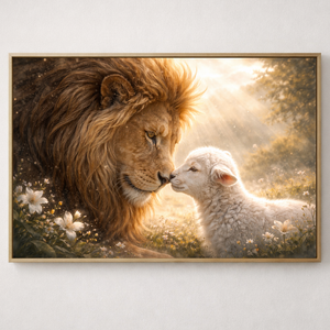 Lion And The Lamb | Christian Canvas Wall Art