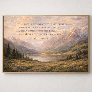 Eyes Up To The Mountains | Psalm 121 Canvas Wall Art