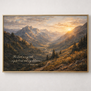 The Lord Is My Rock | Psalm 18:2 Mountain Canvas
