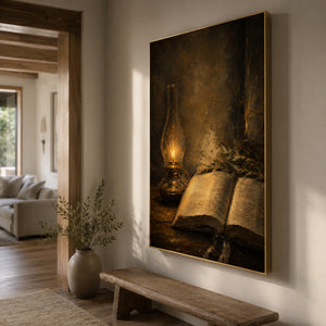 The Oil Lamp | Vintage Christian Still Life