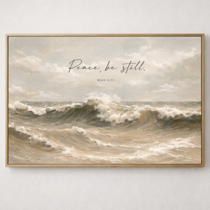 Peace Be Still | Mark 4:39 Coastal Canvas Wall Art