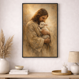 Protecting The Innocent | Jesus Holding Lamb Canvas