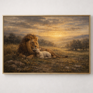 Prophetic Kingdom | Lion And Lamb Canvas Wall Art