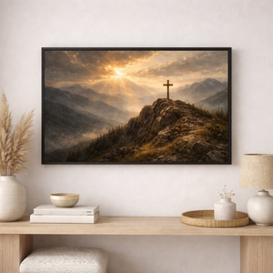 Cross On The Hill | Christian Canvas Wall Art