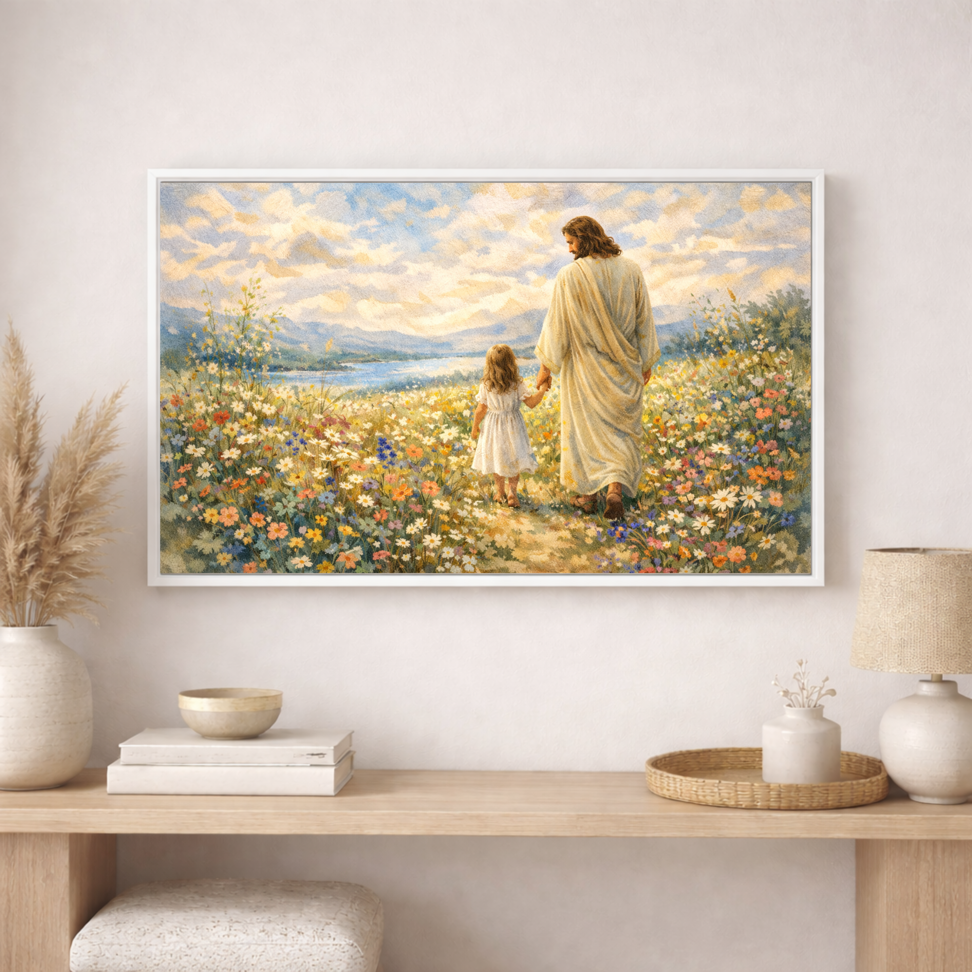 "Jesus Walking With Child"