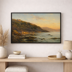 Psalm 23 Coastal Wall Art | Christian Canvas Print