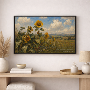 Jeremiah 17:7-8 Wall Art | Sunflower Field Christian Canvas