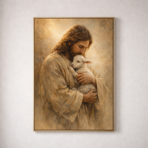 Protecting The Innocent | Jesus Holding Lamb Canvas